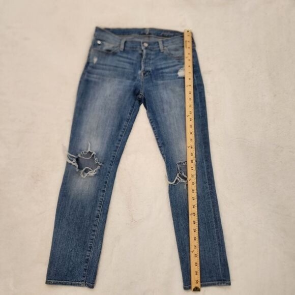 7 for all mankind josefina skinny boyfriend blue jeans size 27 - Picture 5 of 16